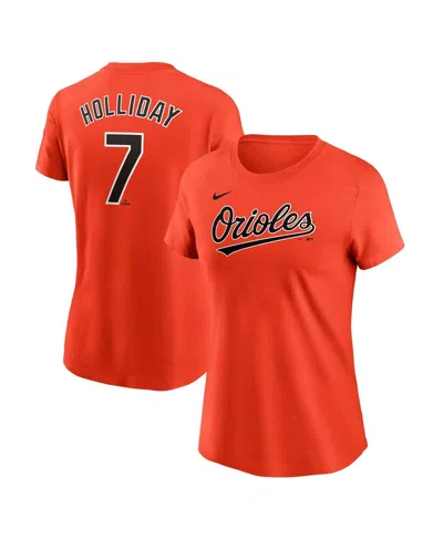 Nike Women's Jackson Holliday Orange Baltimore Orioles Fuse Name Number T-shirt