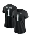 Nike Women's Jalen Hurts Black Philadelphia Eagles Super Bowl Lix Name Number T-shirt In Black