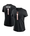 Nike Women's Ja'marr Chase Black Cincinnati Bengals Player Name Number T-shirt In Black