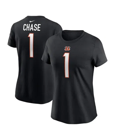 Nike Women's Ja'marr Chase Black Cincinnati Bengals Player Name Number T-shirt