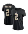 Nike Women's Jameis Winston Black New Orleans Saints Name Number T-shirt In Black