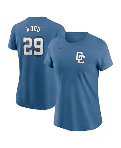 Nike Women's James Wood Blue Washington Nationals 2025 City Connect Fuse Name Number 2.0 T-shirt