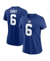 Nike Women's Jaxson Dart Royal New York Giants Name Number T-shirt In Blue
