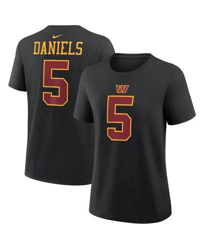 Nike Women's Jayden Daniels Black Washington Commanders Name And Number T-shirt