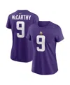 Nike Women's J.j. Mccarthy Purple Minnesota Vikings 2024 Nfl Draft First Round Pick Name Number T-shirt In Purple