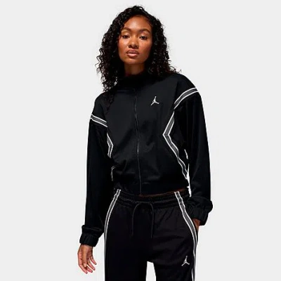 Nike Women's Jordan Brooklyn Fleece Full-zip Track Jacket In Black