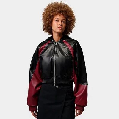 Nike Women's Jordan Flight Faux Leather Jacket In Black
