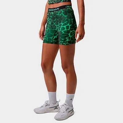 Nike Women's Jordan Sport Dri-fit High-waisted 5" All-over Print Shorts In Green