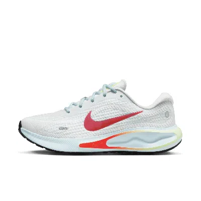 Nike Journey Run Sneakers In White And Crimson In Summit White/glacier Blue/barely Volt/bright Crimson