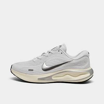 Nike Women's Journey Run Running Sneakers From Finish Line In White/platinum Tint/coconut Milk/metallic Silver