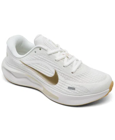 Nike Women's Journey Run Running Sneakers From Finish Line In Sail,metallic Cool Gray