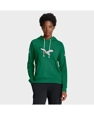 Nike Women's Kelly Green Philadelphia Eagles Throwback Sideline Standard Issue Dri-fit Hoodie