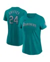 Nike Women's Ken Griffey Jr. Aqua Seattle Mariners Cooperstown Collection Name Number T-shirt In Aqua