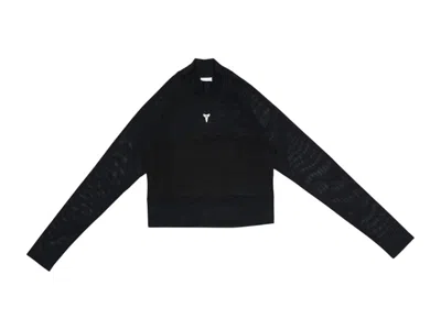 Pre-owned Nike Women's Kobe Bryant Long Sleeve Cropped Top In Black