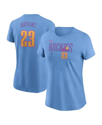 Nike Women's Kris Bryant Light Blue Colorado Rockies 2025 City Connect Fuse Name Number T-shirt