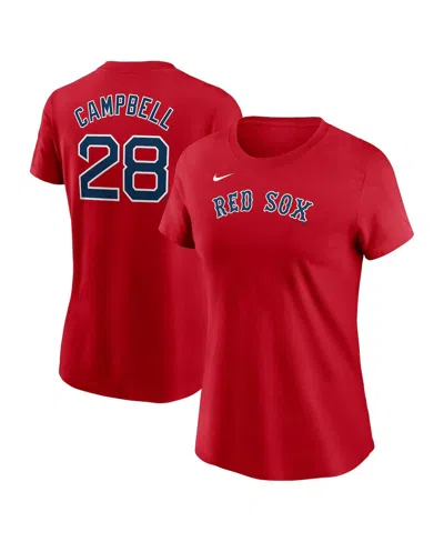 Nike Women's Kristian Campbell Red Boston Red Sox Fuse Name Number T-shirt