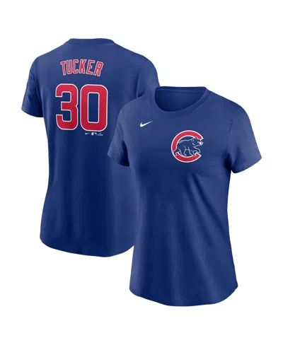 Nike Women's Kyle Tucker Blue Chicago Cubs Fuse Name Number T-shirt