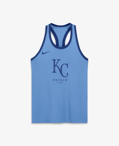 Nike Women's Light Blue Kansas City Royals Tri-blend Dri-fit Racerback Tank Top In Animal Print