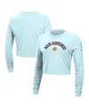 Nike Women's Light Blue San Antonio Spurs 2024/25 City Edition Essential Logo Slim Fit Long Sleeve Croppe In Light Blue