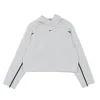 Nike Women's Lightweight Hooded Sweatshirt W Sportswear Tech Pack Hoodie All Over Jacquard White/black In White/black