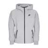 Nike Women's Lightweight Hooded Zip Sweatshirt W Sportswear Tech Fleece Windrunner Full-zip Hoodie Dk Gra In Dk Grey Heather/black