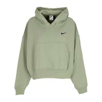 Nike Women's Lightweight Hoodie W Sportswear Jersey Oversized Pullover Hoodie Oil Green/black