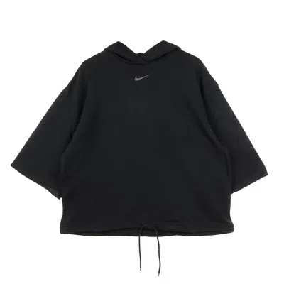 Nike Women's Lightweight Short Sleeve Hoodie W Icon Clash Short Sleeve Hoodie French Terry Black/dk Smoke