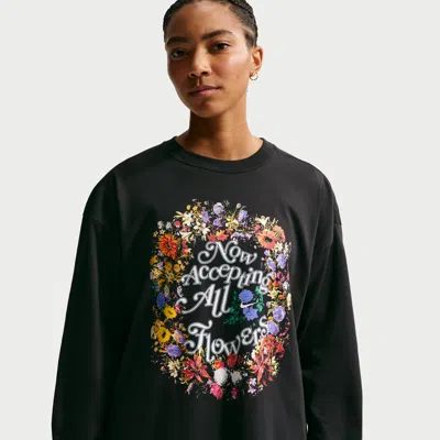 Nike Women's Long-sleeve Basketball T-shirt In Black