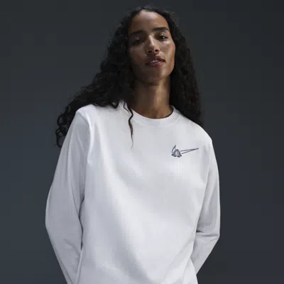 Nike Women's Long-sleeve Graphic Basketball T-shirt In White