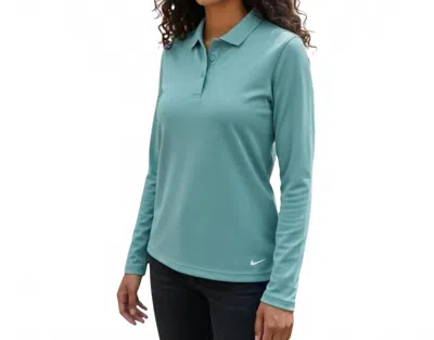 Nike Women's Long Sleeve Polo In Aqua In Blue