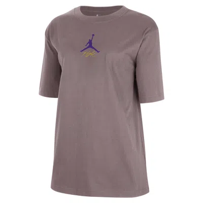 Nike Women's Los Angeles Lakers Courtside Statement Edition Jordan Nba T-shirt In Pink
