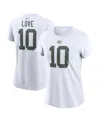 Nike Women's Love White Green Bay Packers Player Name Number T-shirt In White