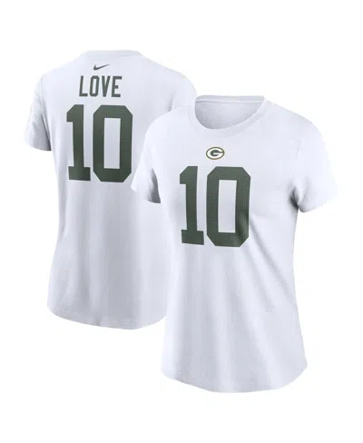 Nike Women's Love White Green Bay Packers Player Name Number T-shirt