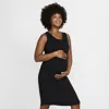 Nike Dri-fit Sleeveless Knit Maternity Dress In Black