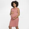 Nike Women's (m) Dri-fit Slim-fit Knit Dress (maternity) In Pink