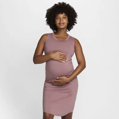 Nike Women's (m) Dri-fit Slim-fit Knit Dress (maternity) In Purple
