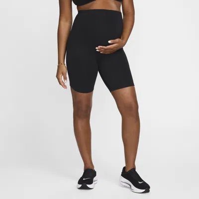 Nike Women's (m) One Dri-fit High-waisted 8" Biker Shorts With Pockets (maternity) In Black