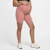 Nike Women's (m) One Dri-fit High-waisted 8" Biker Shorts With Pockets (maternity) In Pink