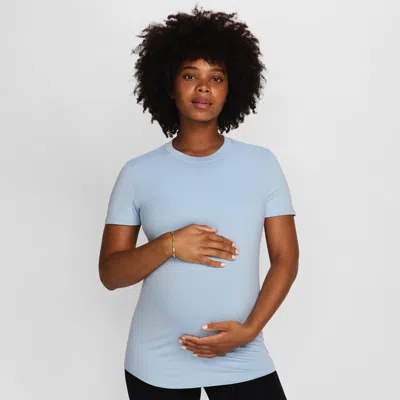 Nike Women's (m) One Dri-fit Slim-fit Short-sleeve Top (maternity) In Blue