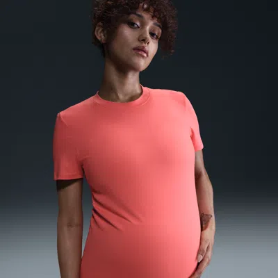 Nike Women's (m) One Dri-fit Slim-fit Short-sleeve Top (maternity) In Magic Ember 