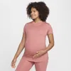 Nike Women's (m) One Dri-fit Slim-fit Short-sleeve Top (maternity) In Pink