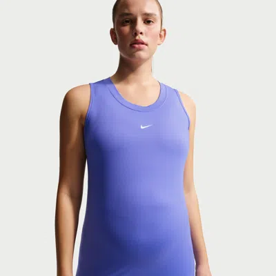 Nike Women's (m) One Dri-fit Slim-fit Tank Top (maternity) In Blue