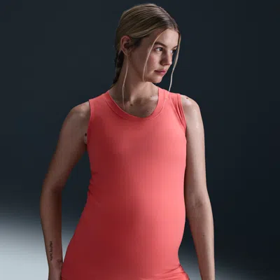 Nike Women's (m) One Dri-fit Slim-fit Tank Top (maternity) In Magic Ember