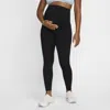 Nike Women's (m) One High-waisted 7/8 Leggings With Pockets (maternity) In Black/black 