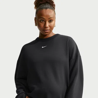 Nike Women's (m) Studio Fleece Sport Dri-fit Oversized Crew-neck Sweatshirt (maternity) In Black
