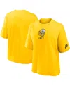 Nike Michigan Wolverines Legacy Established Boxy  Women's College T-shirt In Maize
