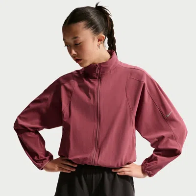 Nike Kids' Women's Mavn Girls' Water-repellent Uv Woven Jacket In Red