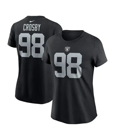 NIKE WOMEN'S MAXX CROSBY BLACK LAS VEGAS RAIDERS PLAYER NAME NUMBER T-SHIRT