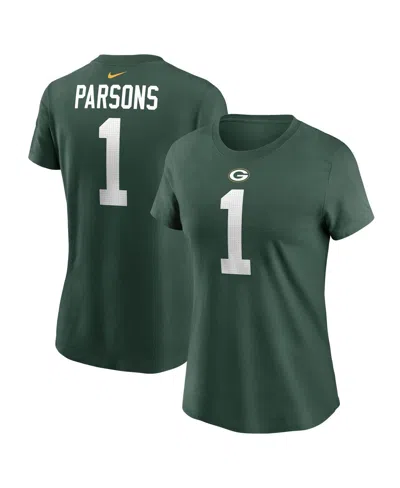 Nike Women's Micah Parsons Green Green Bay Packers Name Number T-shirt