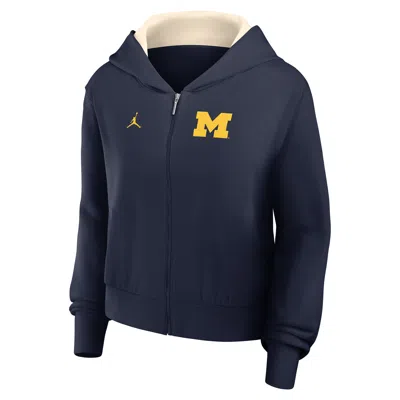Nike Women's Michigan Mantra Jordan Brand College Full-zip Hoodie In Multi